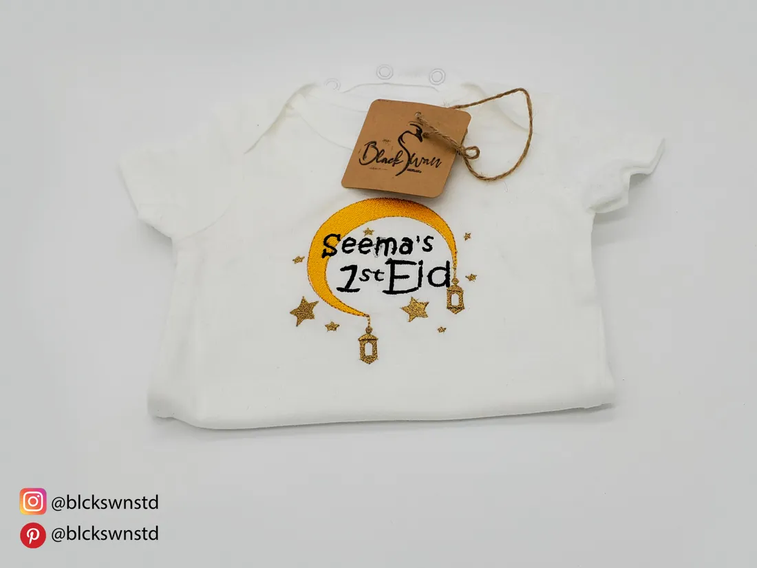 My 1st Eid Onesie: embroidered baby onesie by BlackSwan